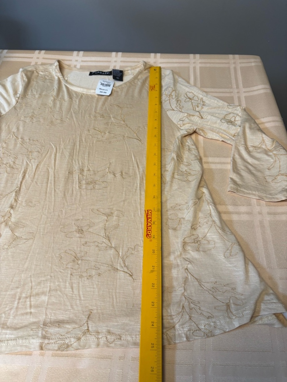 Frazzle Cream Floral Embroidered Long Sleeve Top - Picture 8 of 8